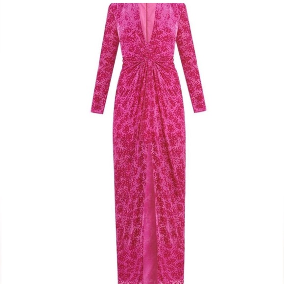 NWT Veronica Beard Ruthie Burnout Magenta Velvet Dress Gown Size 4 Women - Picture 7 of 7